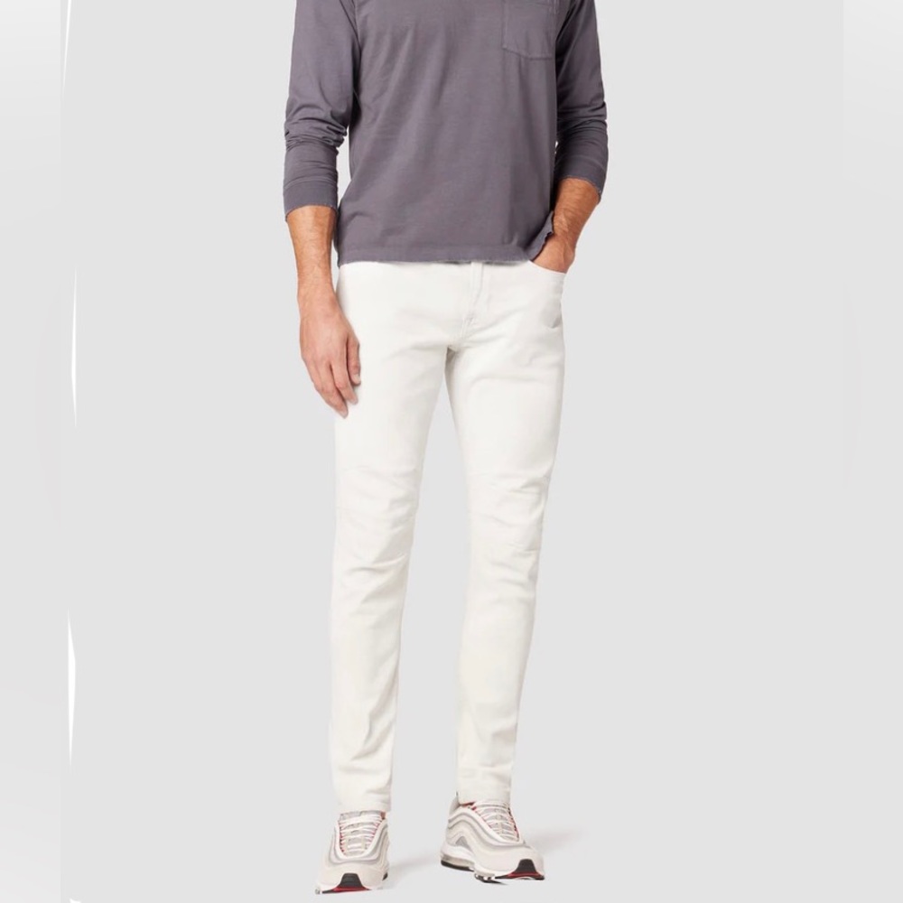 NEW HUDSON Zack Moto Skinny Jeans. Size 29 Matte White. Biker Style Extra Skinny